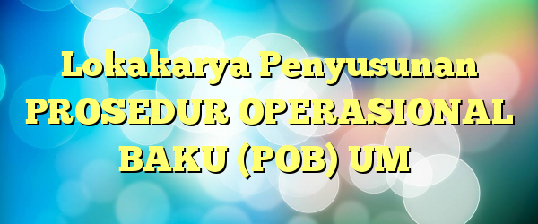 Lokakarya Penyusunan PROSEDUR OPERASIONAL BAKU (POB) UM