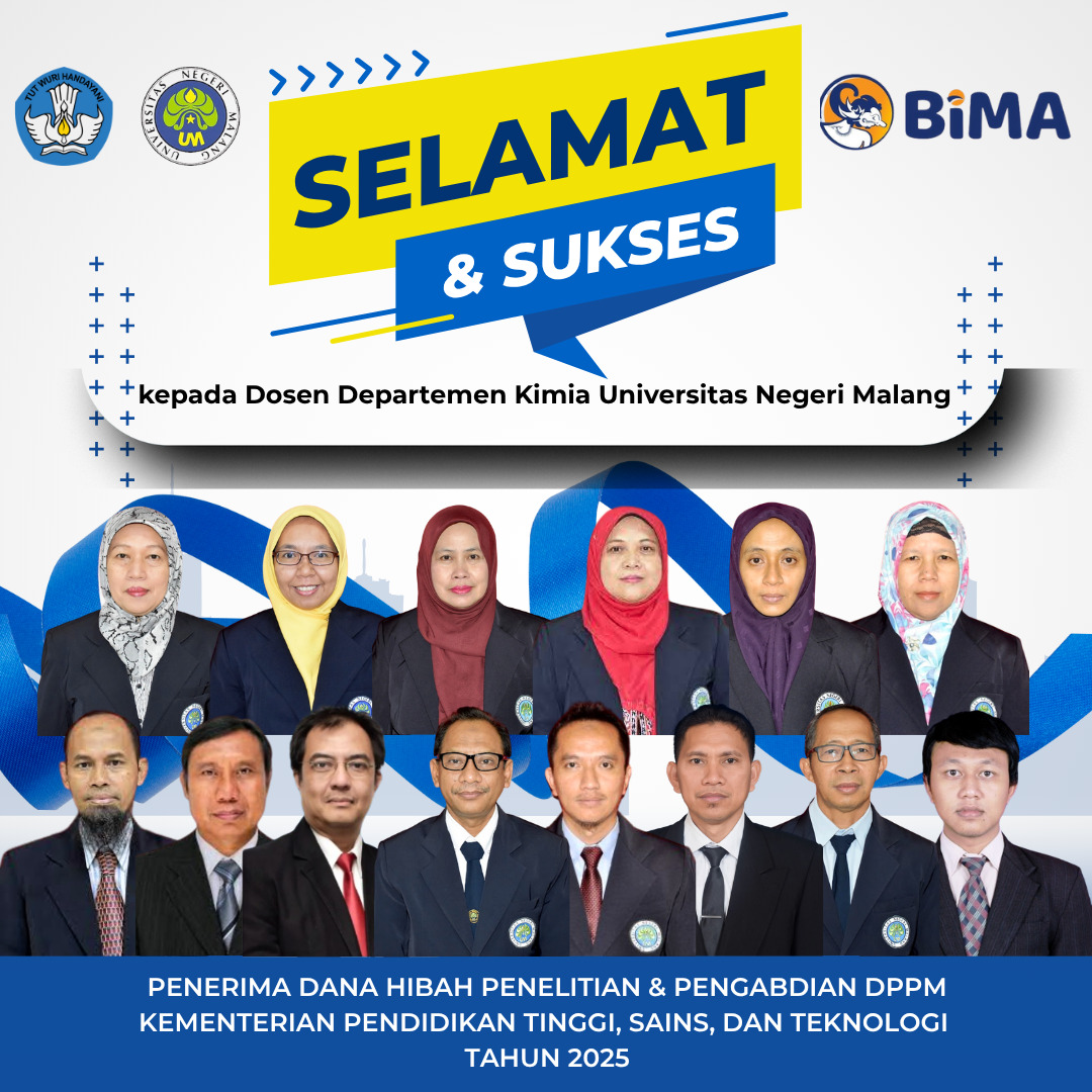 Penghargaan Dosen Departemen Kimia UM atas Hibah DPPM Kemdikbudristek 2025