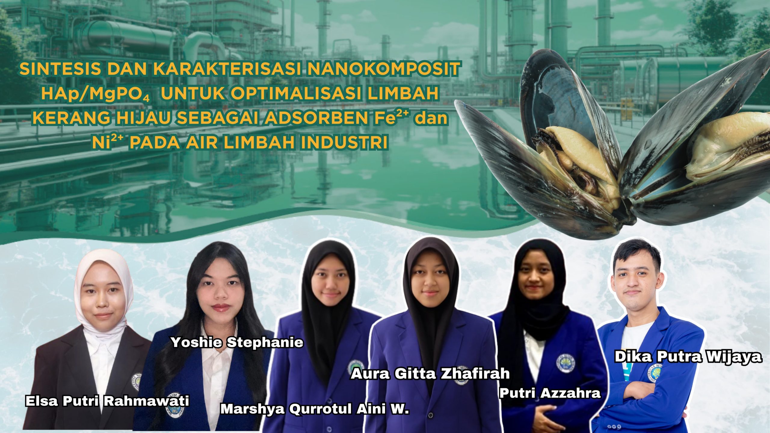Dari Limbah Kerang ke Air Bersih: Inovasi Nanokomposit HAp/MgPO₄ Buatan Mahasiswa UM Atasi Polusi Logam Berat